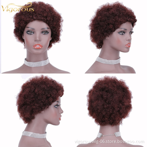 Afro curly wholesale inch short bob pixie cut wave blonde cheap glueless brazilian real human hair wigs black women